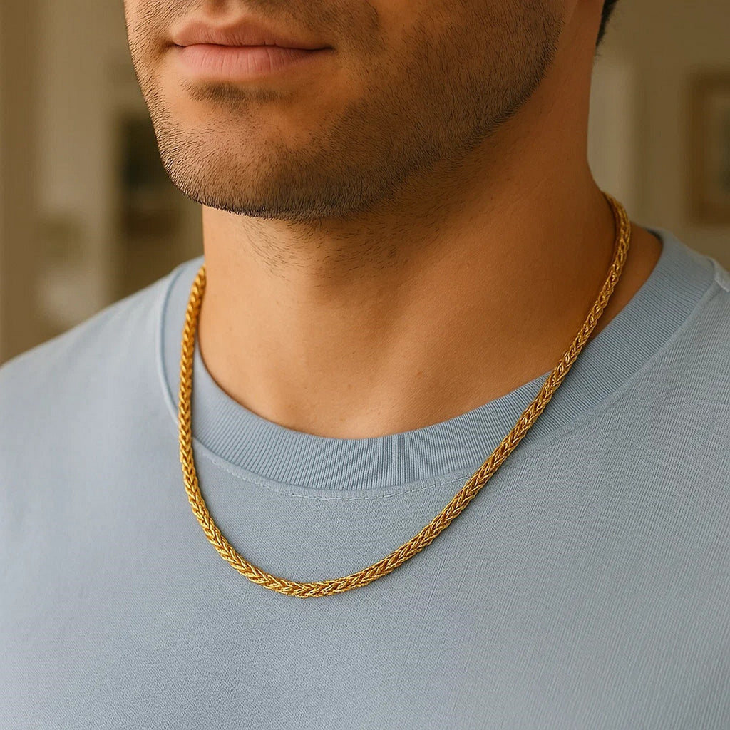 14k Yellow Gold Diamond Cut Round Franco Chain (5.30 mm)