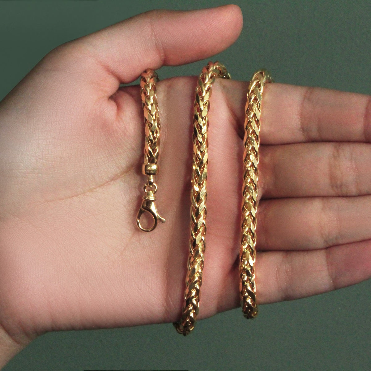 14k Yellow Gold Diamond Cut Round Franco Chain (5.30 mm)