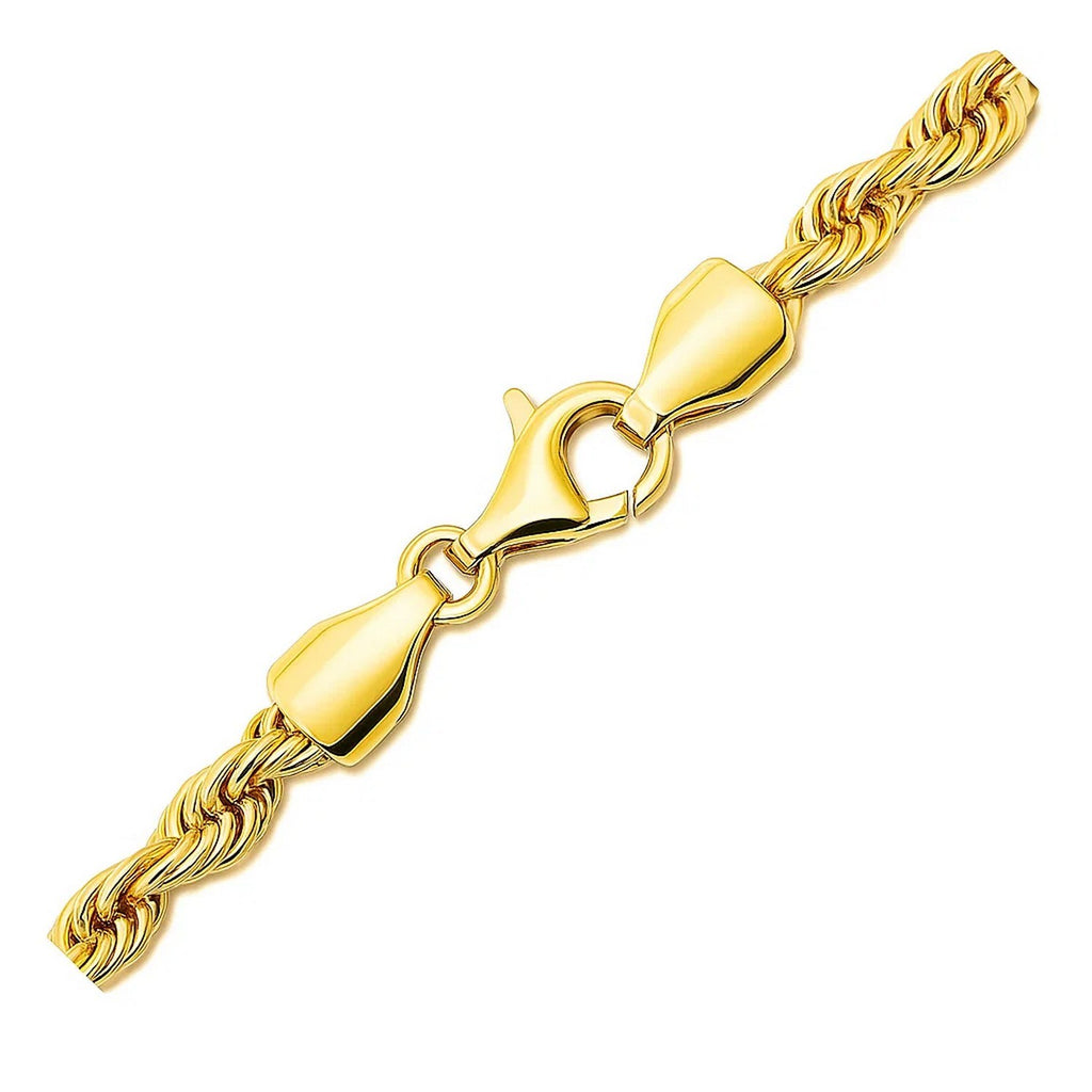 14k Yellow Gold Solid Diamond Cut Rope Chain (5.00 mm)