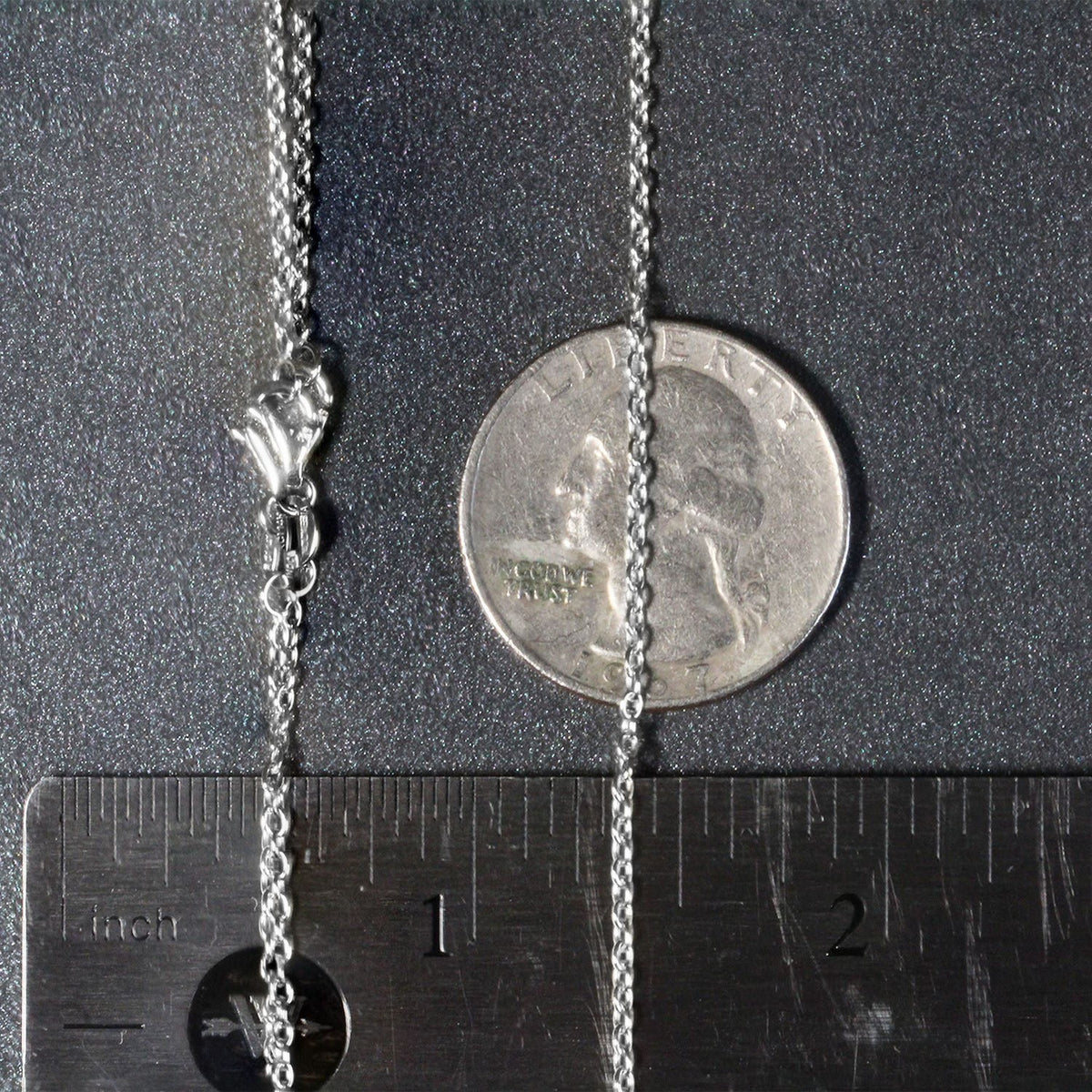 18k White Gold Round Cable Chain (1.50 mm)