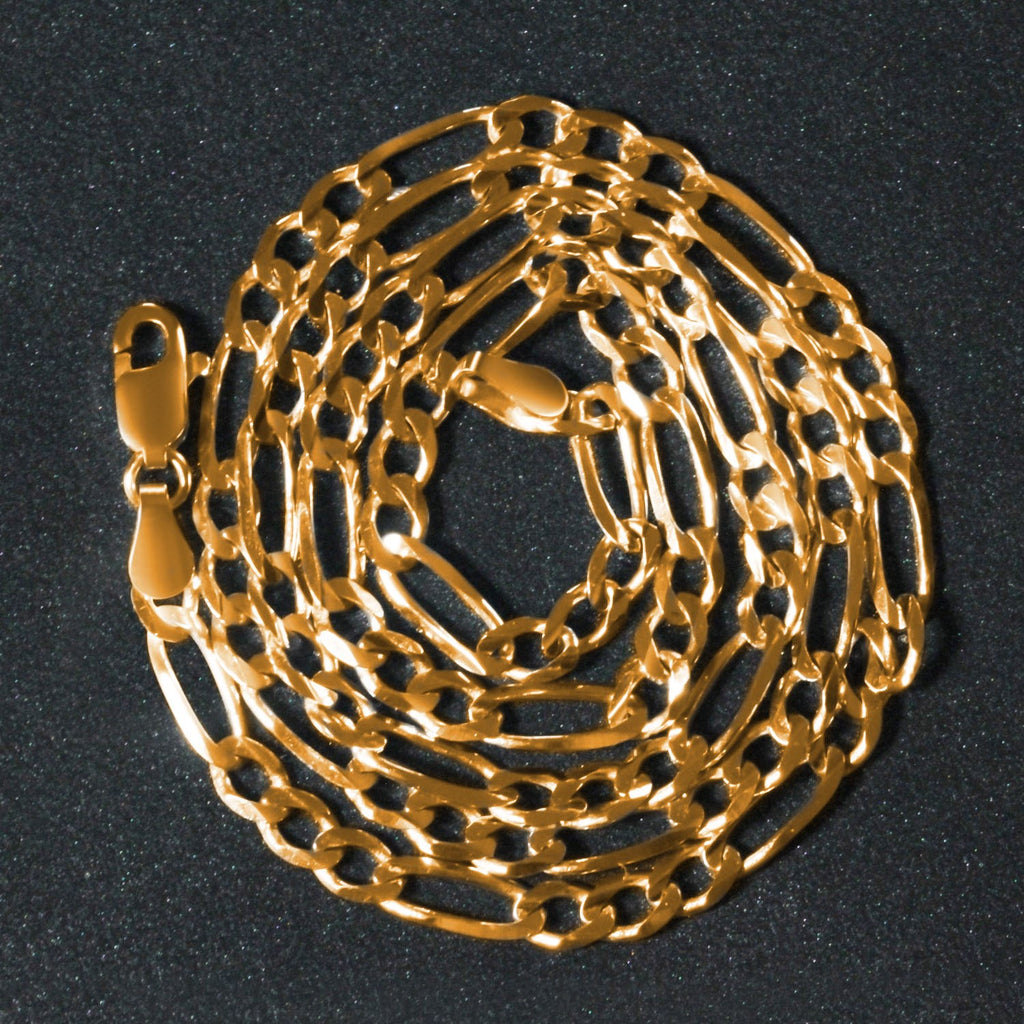 14k Yellow Gold Solid Figaro Chain (3.80 mm)