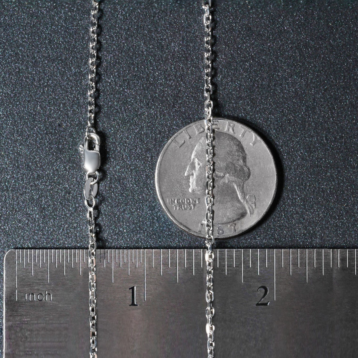 14k White Gold Diamond Cut Cable Link Chain (1.9 mm)