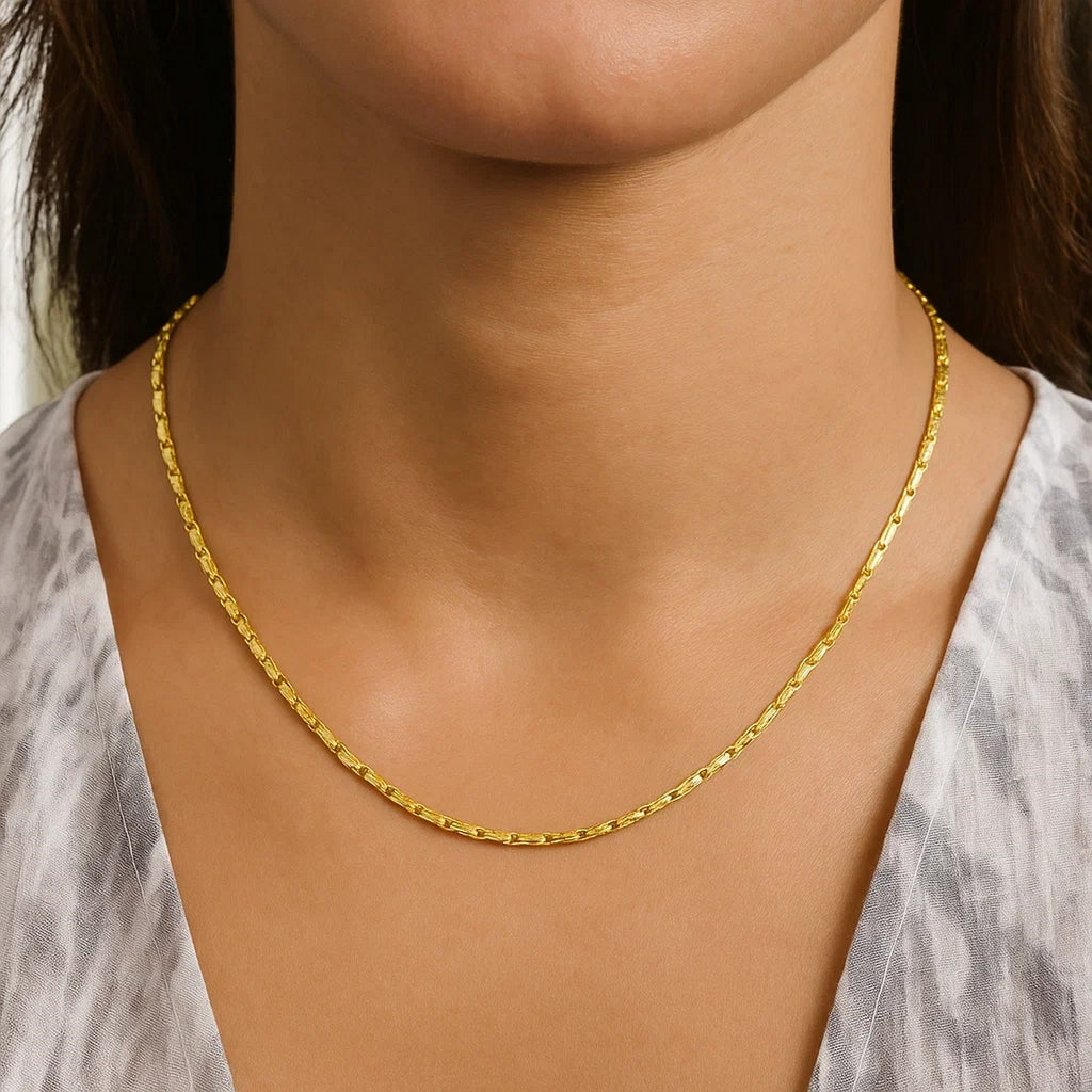 Diamond Cut Fancy Links Pendant Chain in Yellow Gold (1.50 mm)