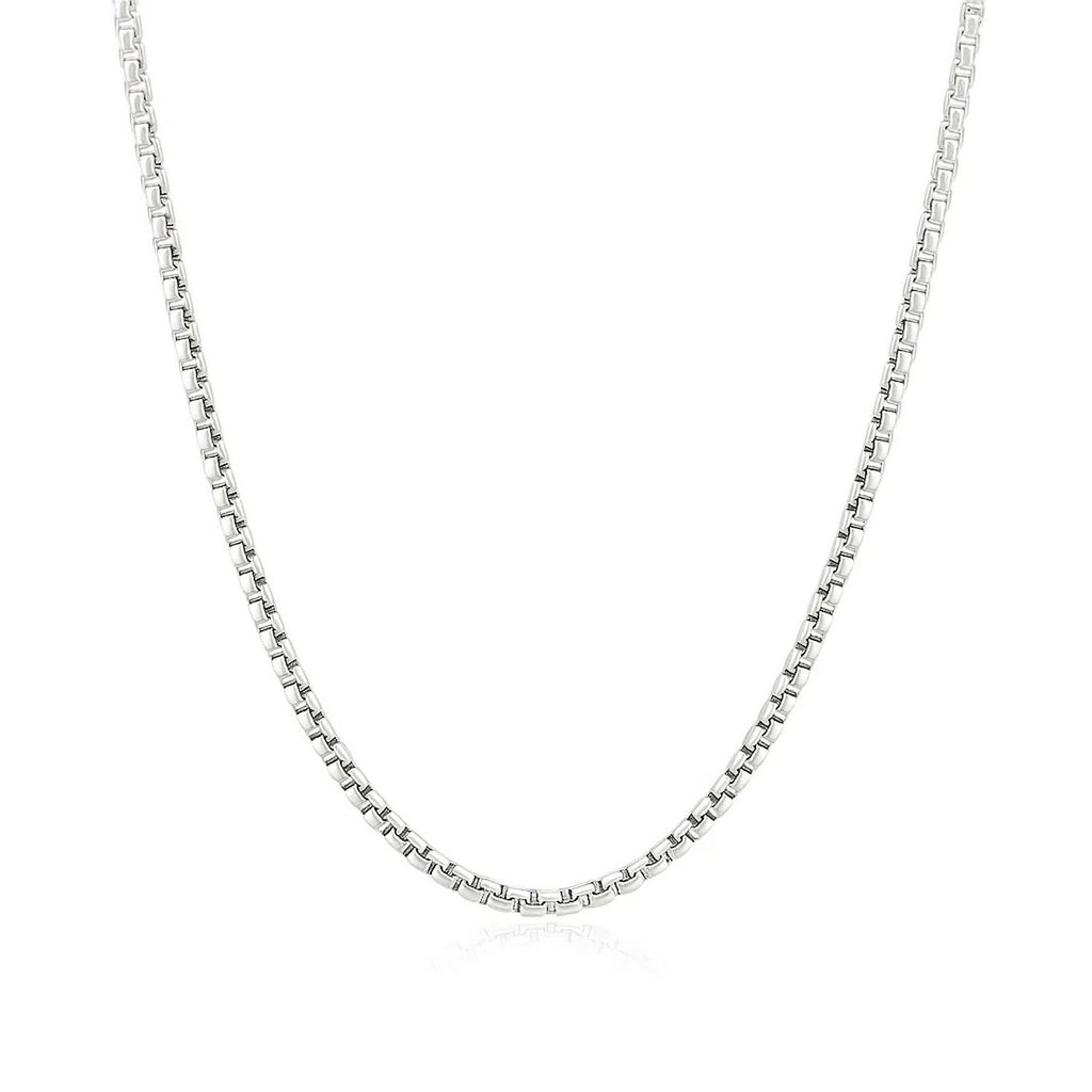 14k White Gold Round Box Chain (1.8 mm)