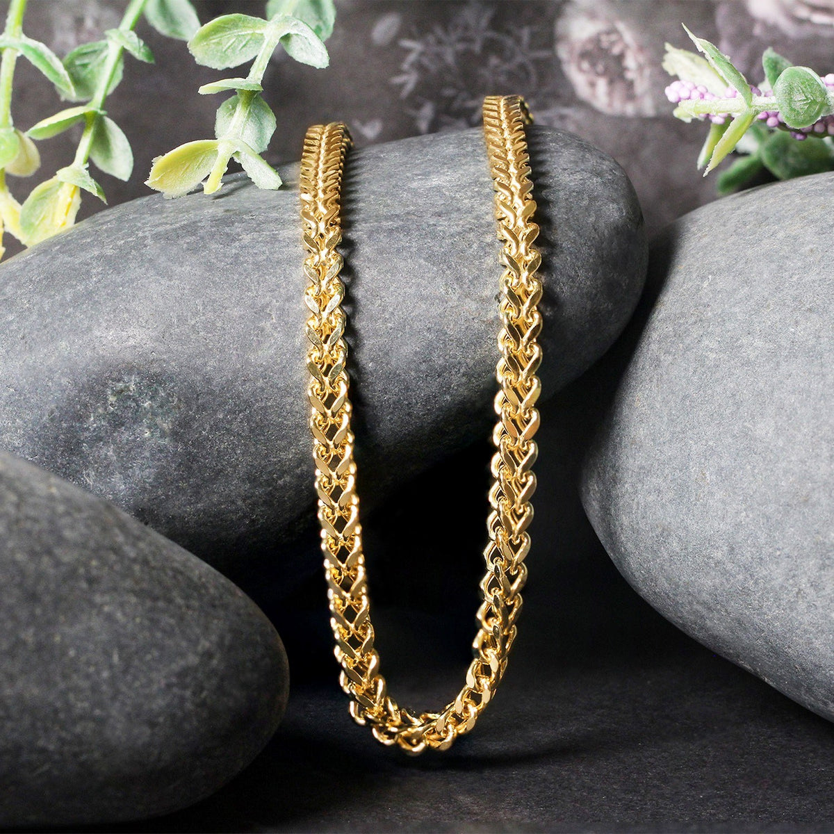 14K Yellow Gold Square Franco Chain (5.30 mm)