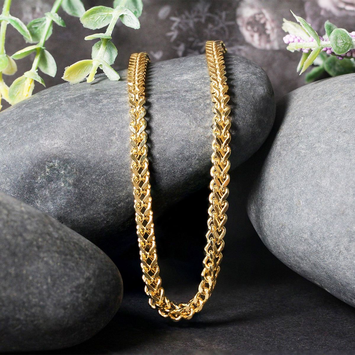 14k Yellow Gold Square Franco Chain (4.40 mm)