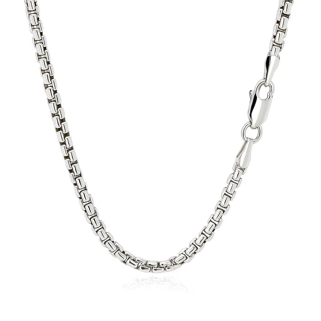 14k White Gold Round Box Chain (2.5 mm)