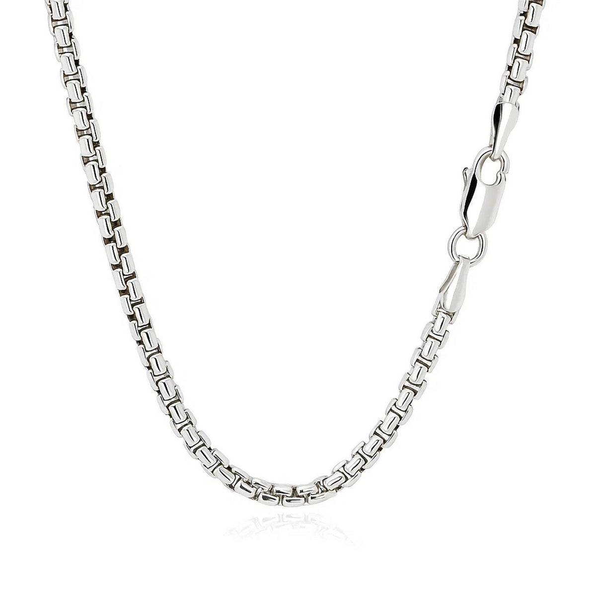 14k White Gold Round Box Chain (2.5 mm)