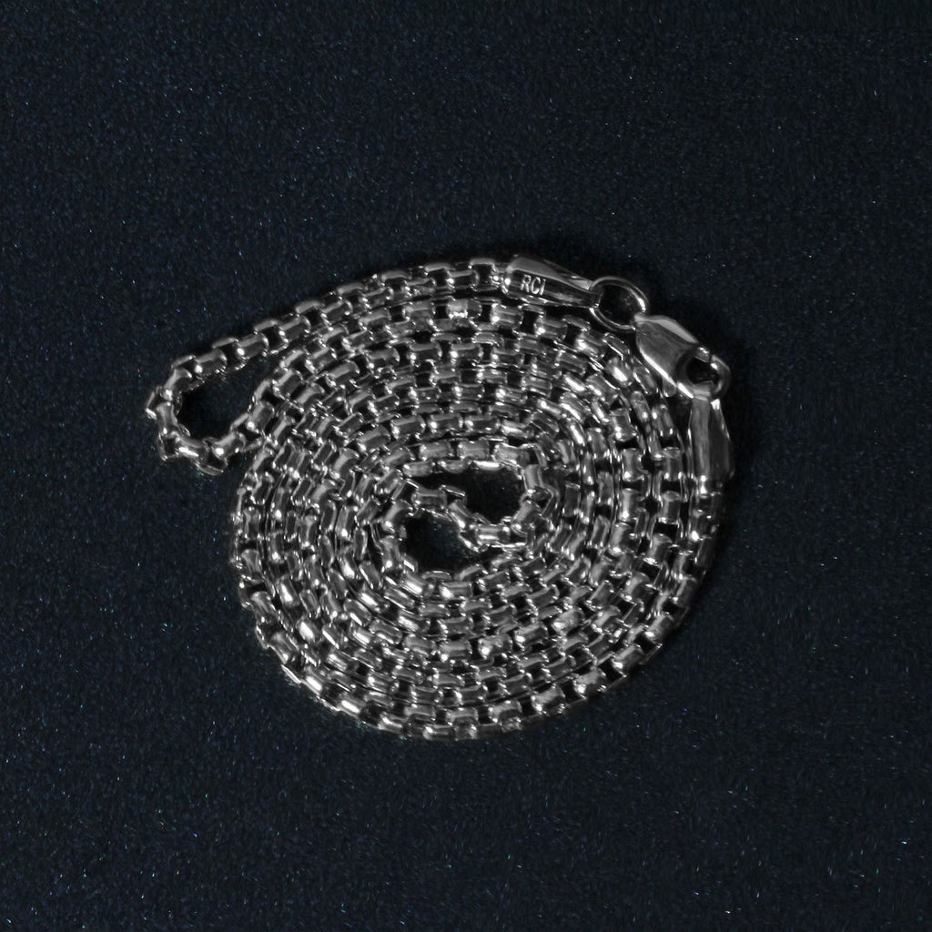 14k White Gold Round Box Chain (2.5 mm)