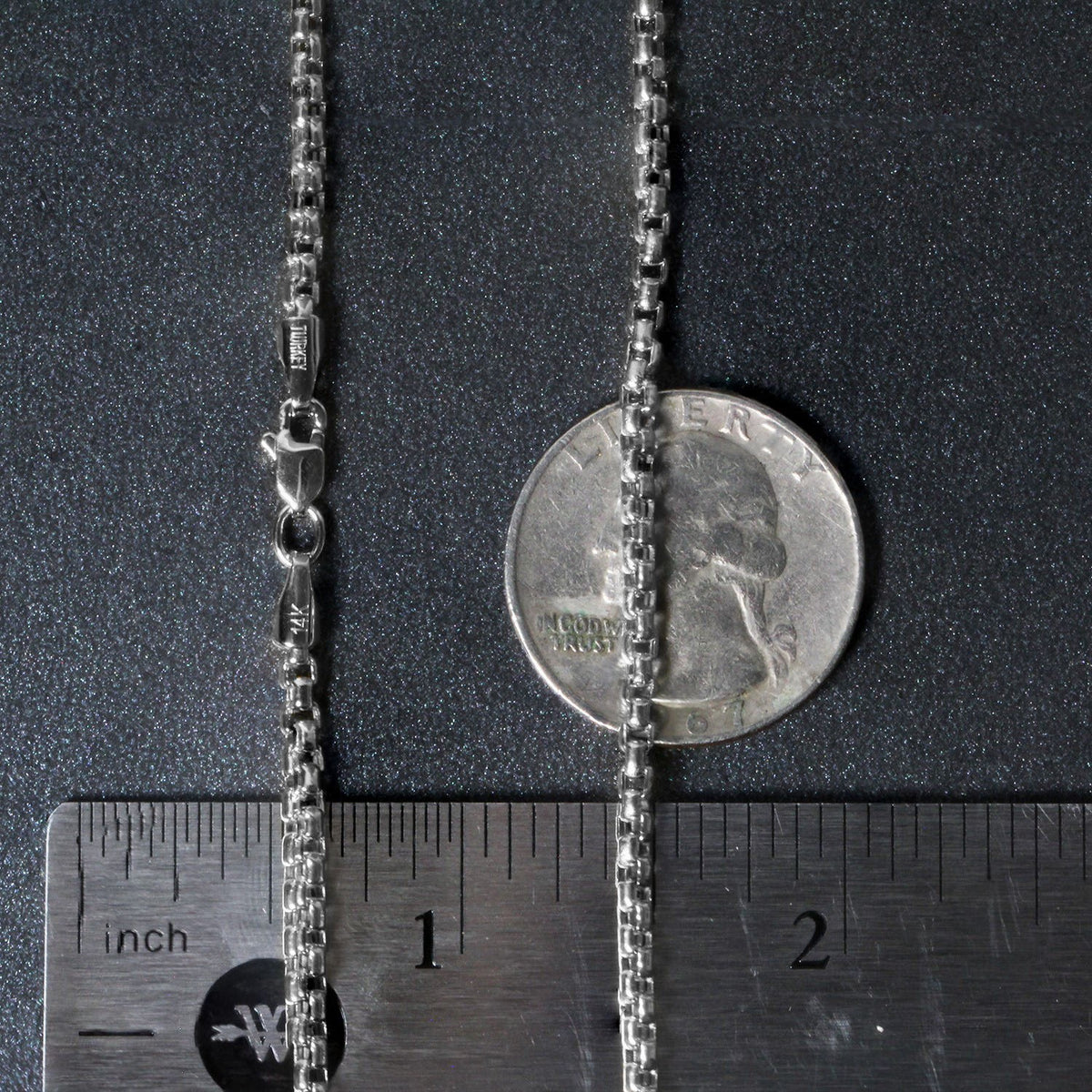 14k White Gold Round Box Chain (2.5 mm)