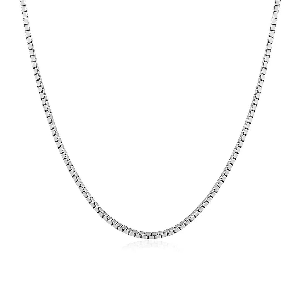 14k White Gold Classic Box Chain (1.10 mm)