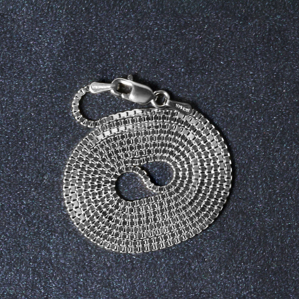 14k White Gold Classic Box Chain (1.10 mm)