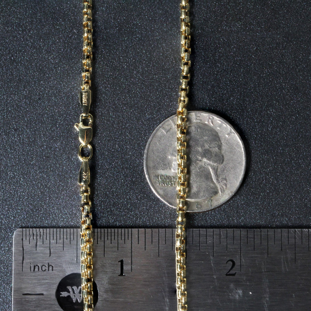 14k Yellow Gold Round Box Chain (2.5 mm)