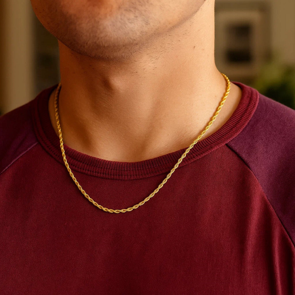 14k Yellow Gold Solid Rope Chain (2.50 mm)