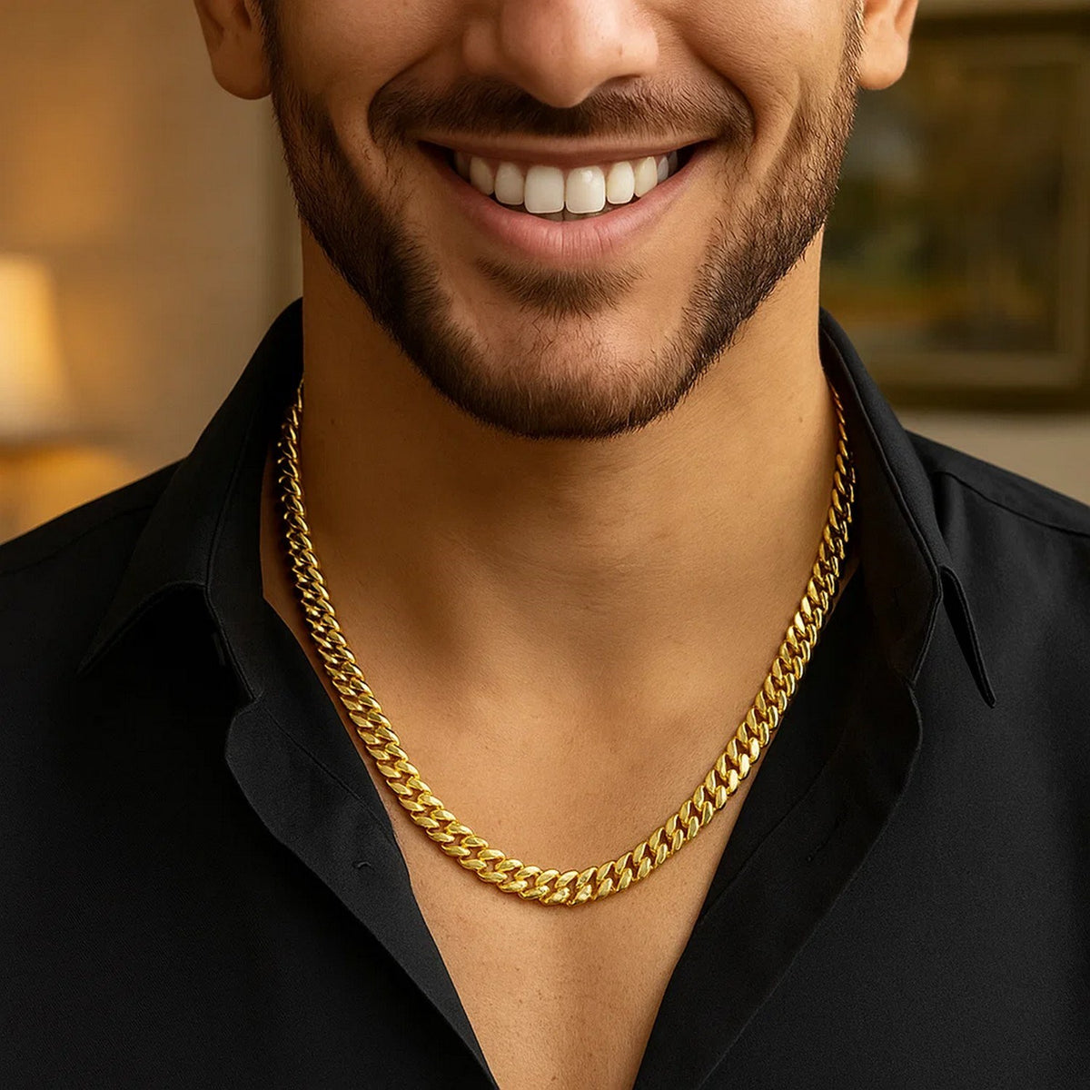 14k Yellow Gold Semi Solid Miami Cuban Chain (7.20 mm)