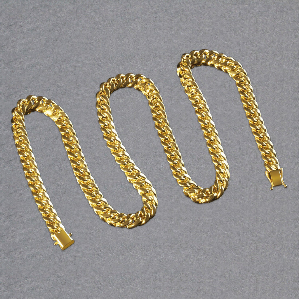 14k Yellow Gold Semi Solid Miami Cuban Chain (7.20 mm)