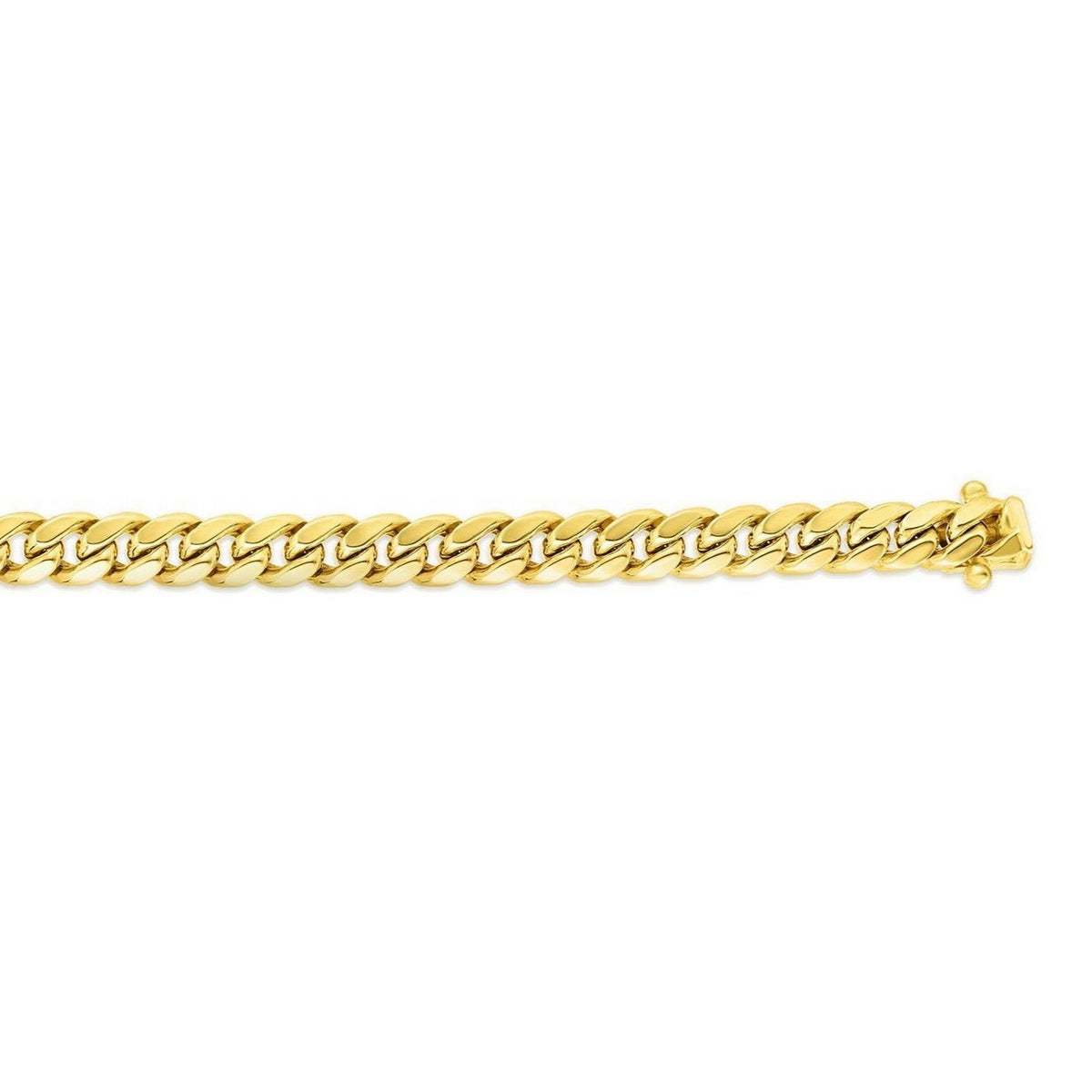 14k Yellow Gold Semi Solid Miami Cuban Chain (7.20 mm)