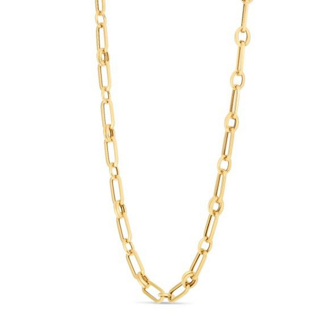 14k Yellow Gold High Polish Paperclip Rondel Link Chain (5.60 mm)