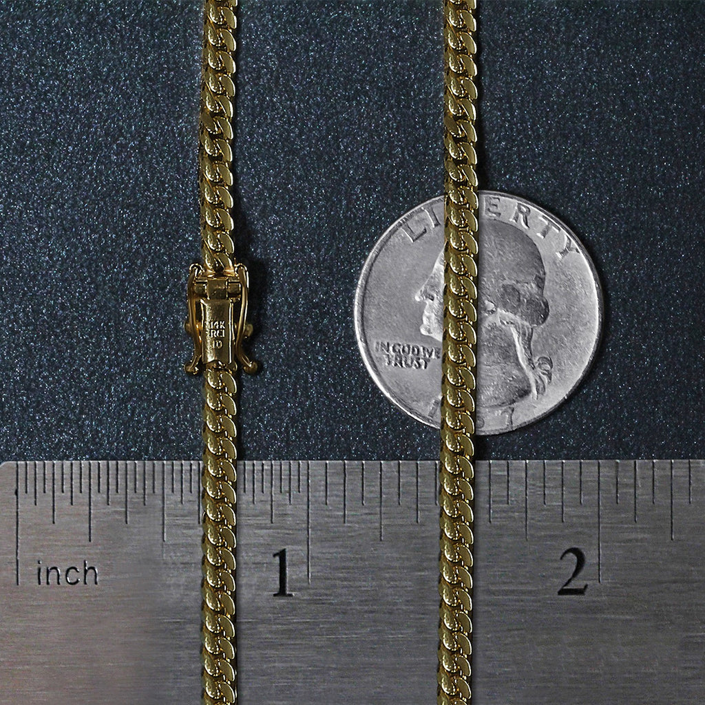14k Yellow Gold Classic Solid Miami Cuban Chain (3.20 mm)