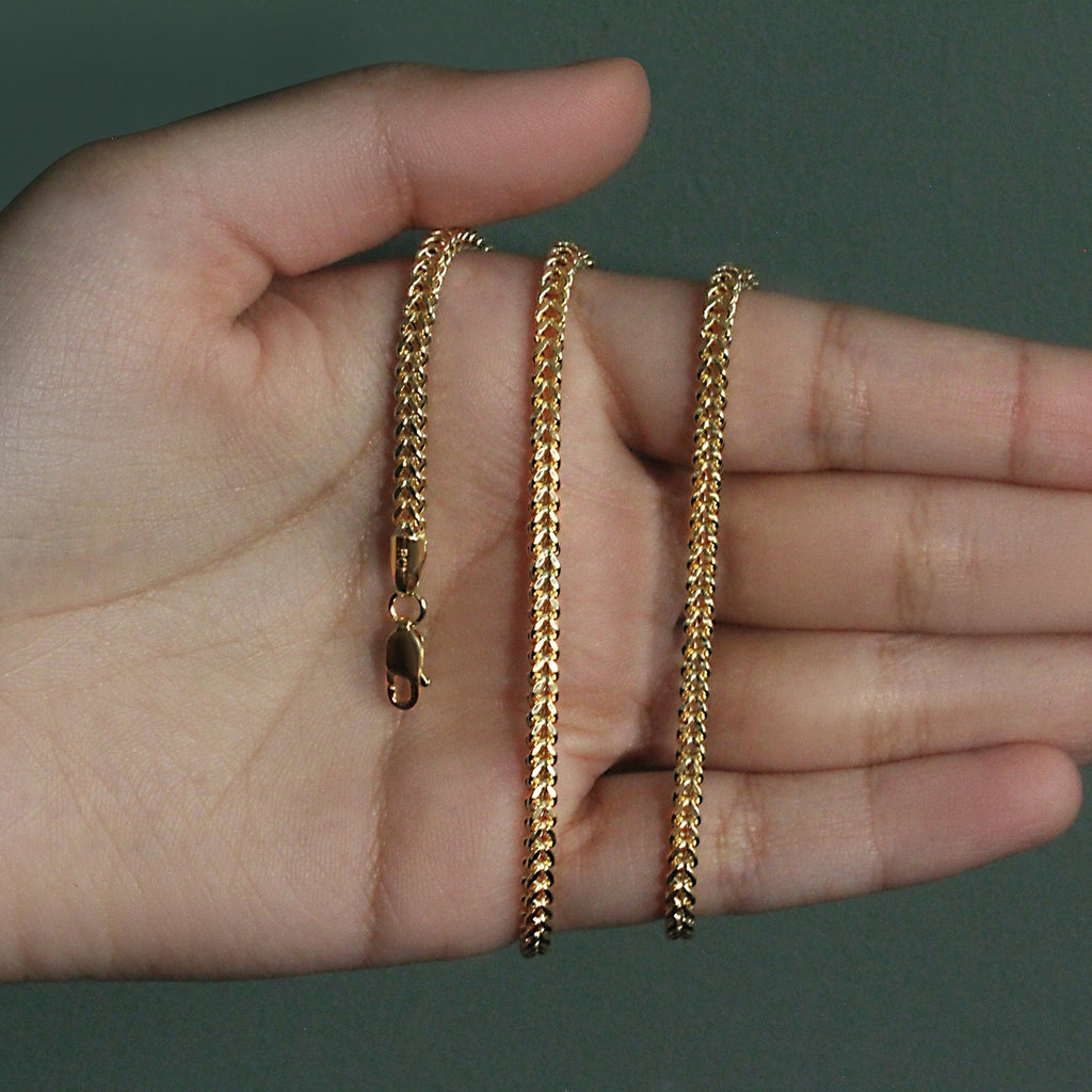 14k Yellow Gold Square Franco Chain (3.00 mm)