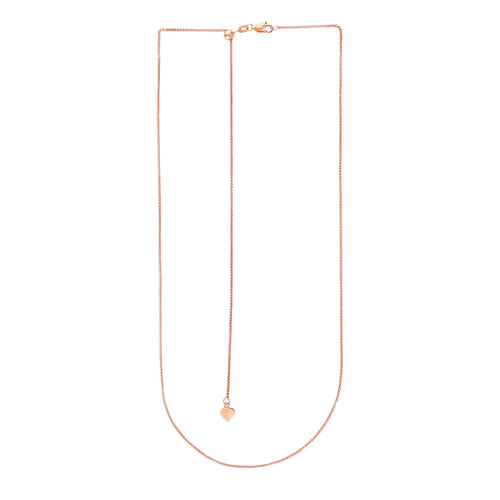 14k Rose Gold Adjustable Wheat Chain (1.00 mm)