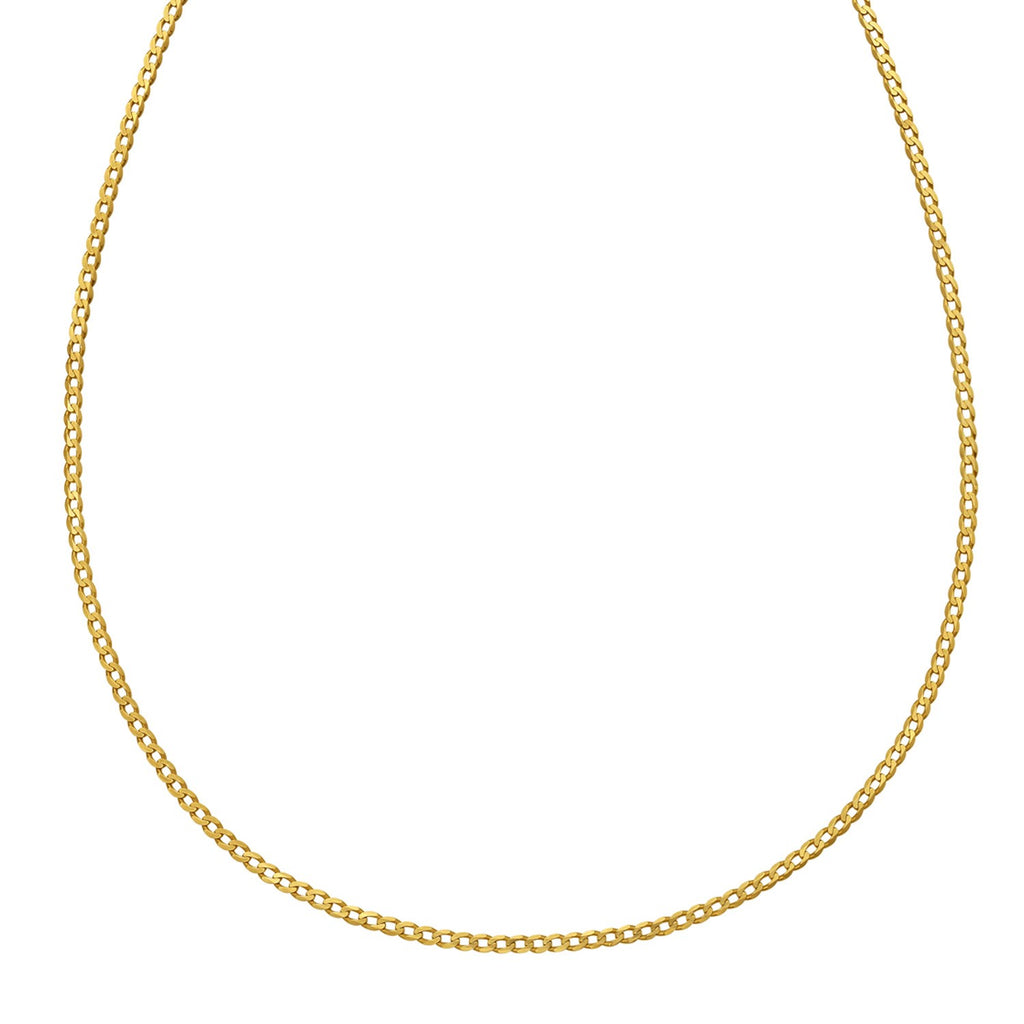 14k Yellow Gold Solid Curb Chain (2.60 mm)