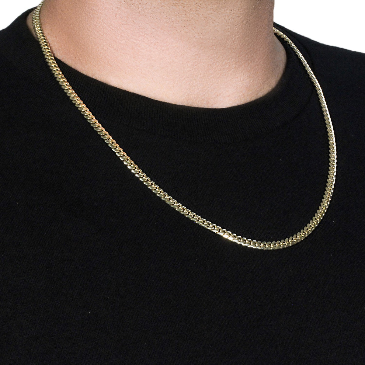 10k Yellow Gold Classic Miami Cuban Solid Chain (4.90 mm)