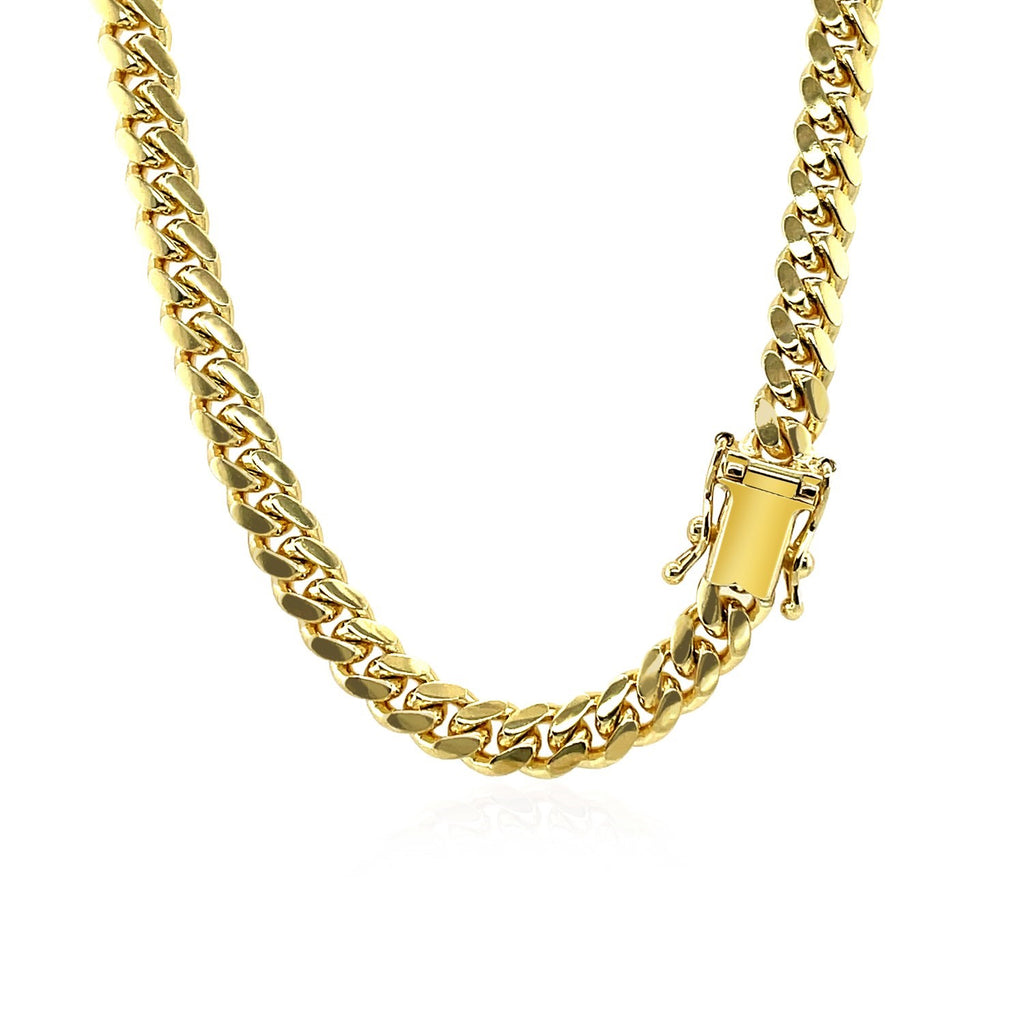 10k Yellow Gold Classic Miami Cuban Solid Chain (4.90 mm)