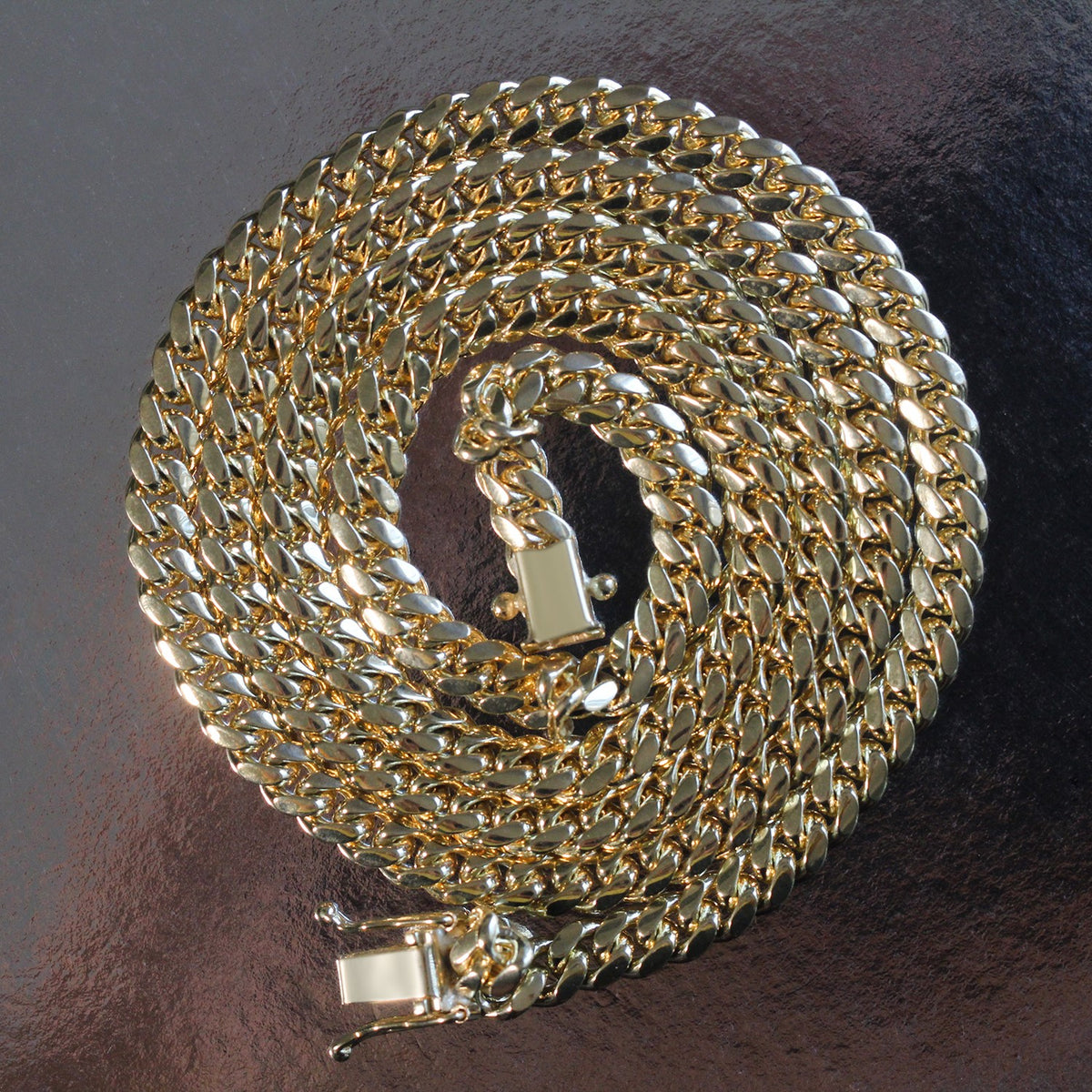 10k Yellow Gold Classic Miami Cuban Solid Chain (4.90 mm)