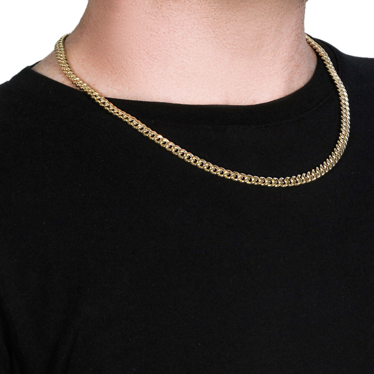 10k Yellow Gold Semi Solid Miami Cuban Chain (6.10 mm)