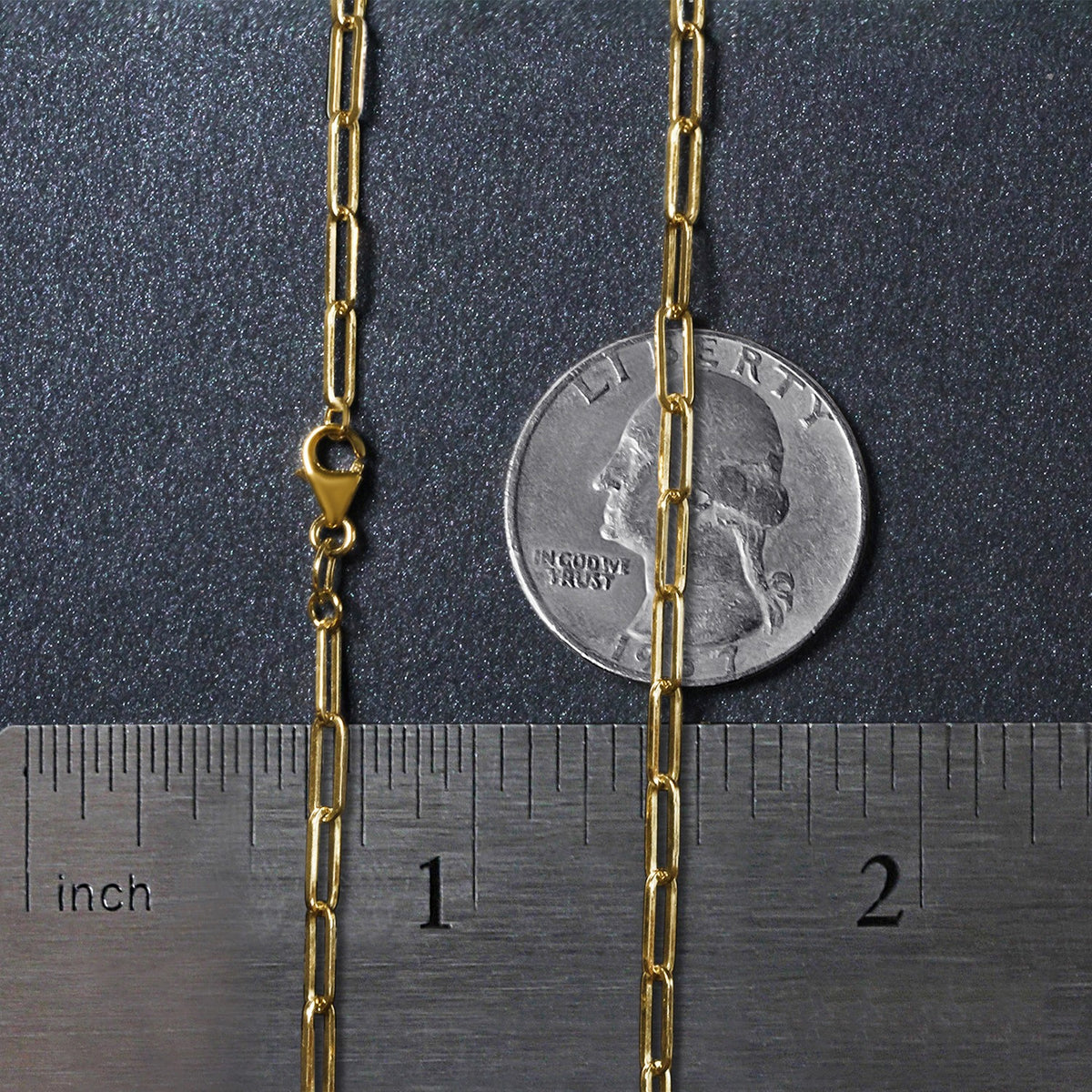 14K Yellow Gold Paperclip Chain (2.50 mm)