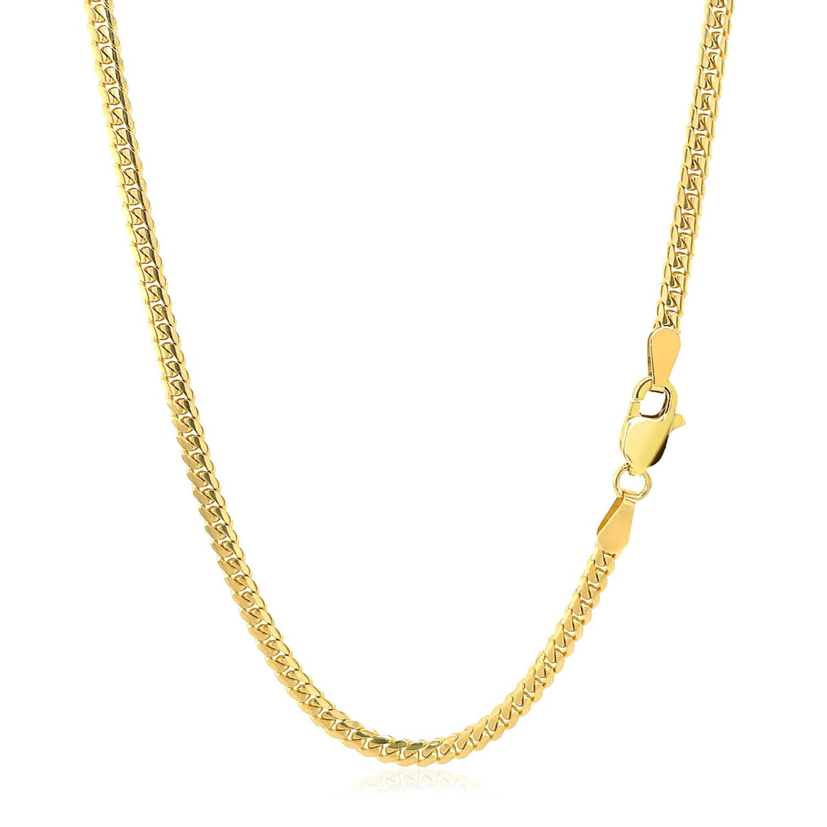 10k Yellow Gold Classic Solid Miami Cuban Chain (2.60 mm)