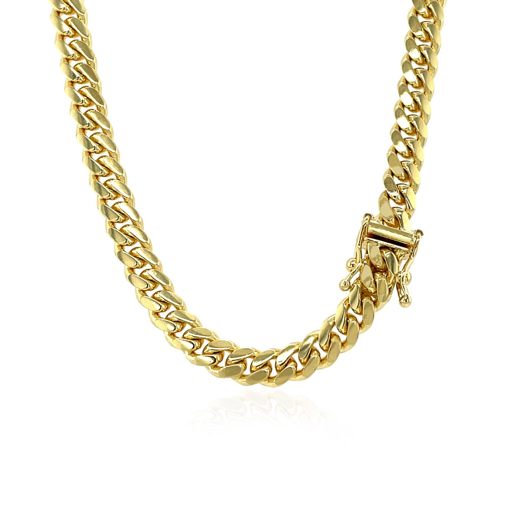 14k Yellow Gold Classic Miami Cuban Solid Chain (5.00 mm)