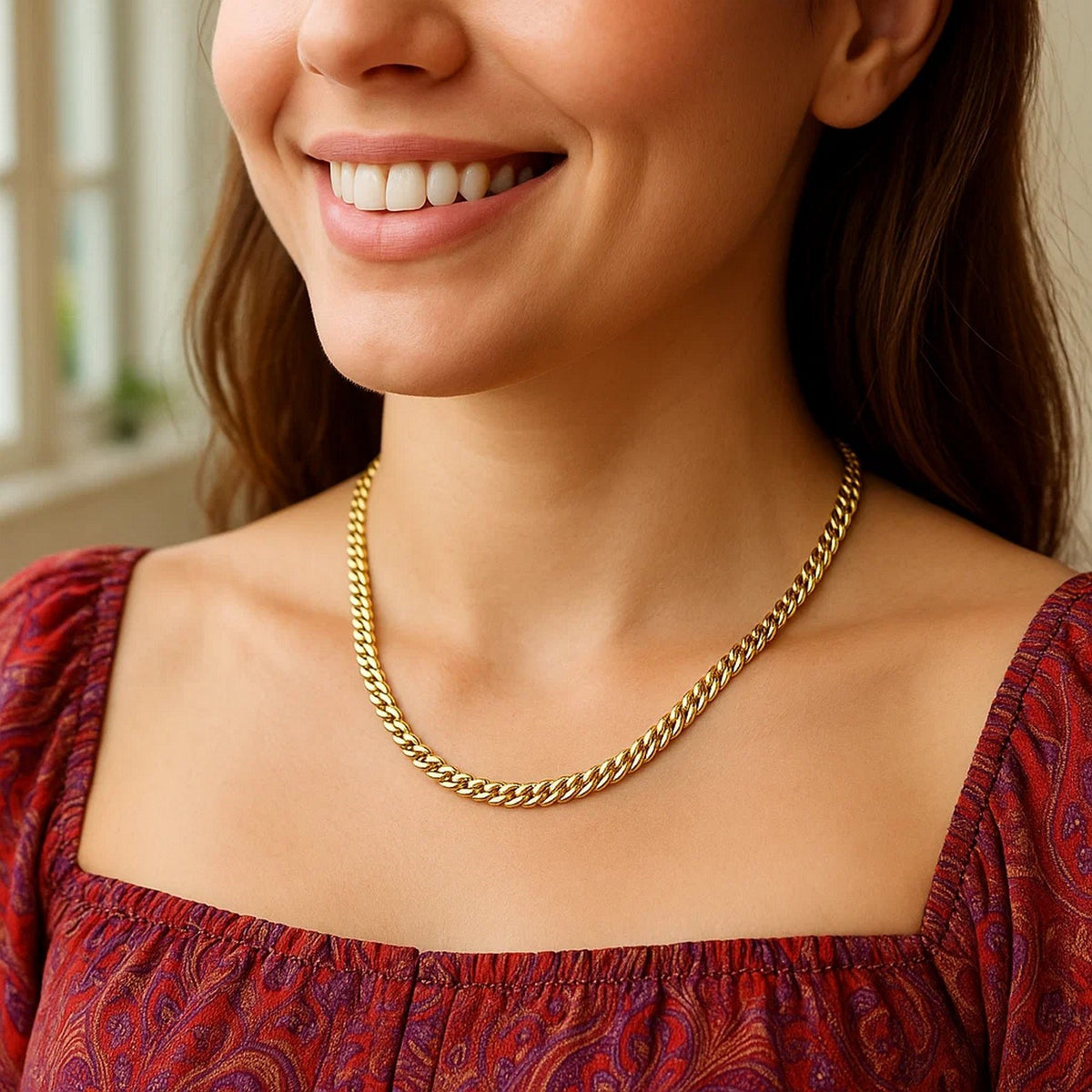 14k Yellow Gold Classic Miami Cuban Solid Chain (5.00 mm)