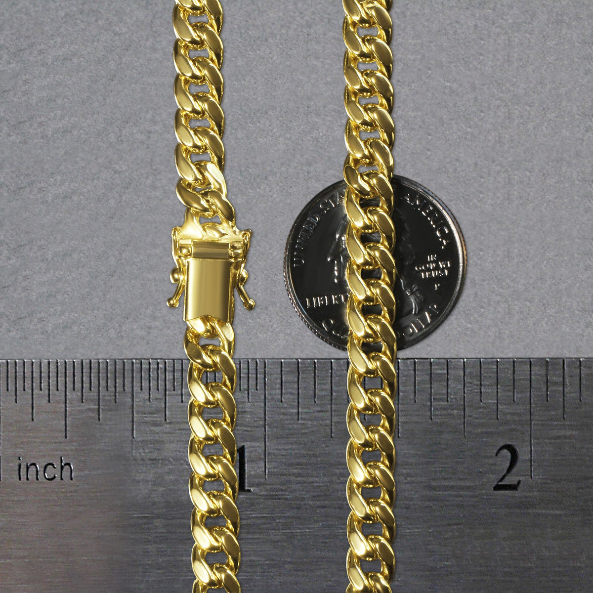 10k Yellow Gold Semi Solid Miami Cuban Chain (6.60 mm)