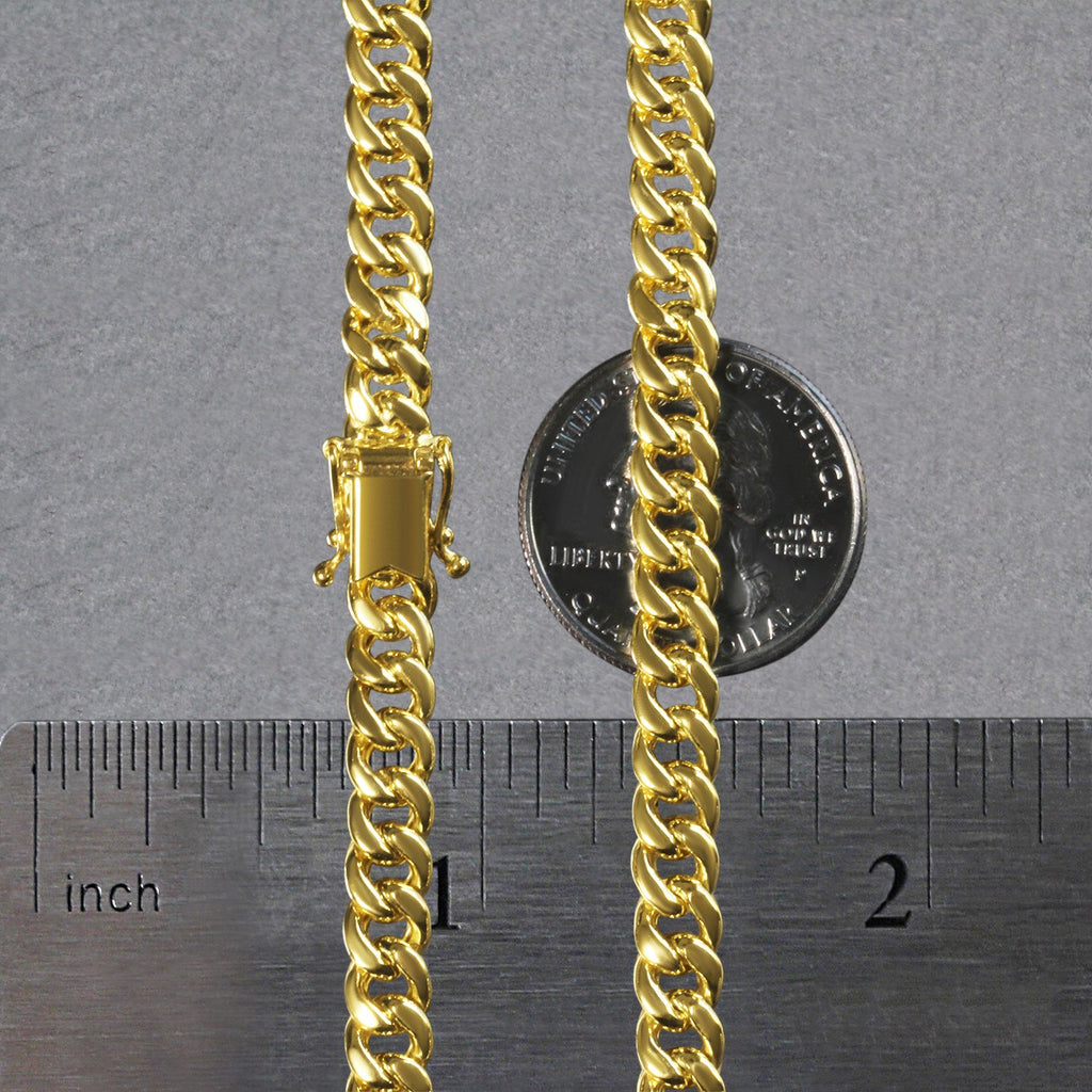 14k Yellow Gold Semi Solid Miami Cuban Chain (6.10 mm)
