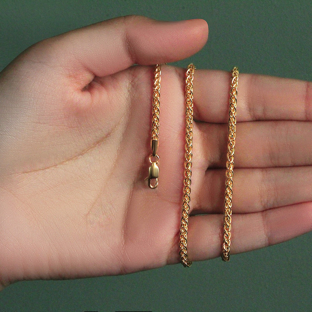 14k Yellow Gold Light Weight Wheat Chain (2.80 mm)