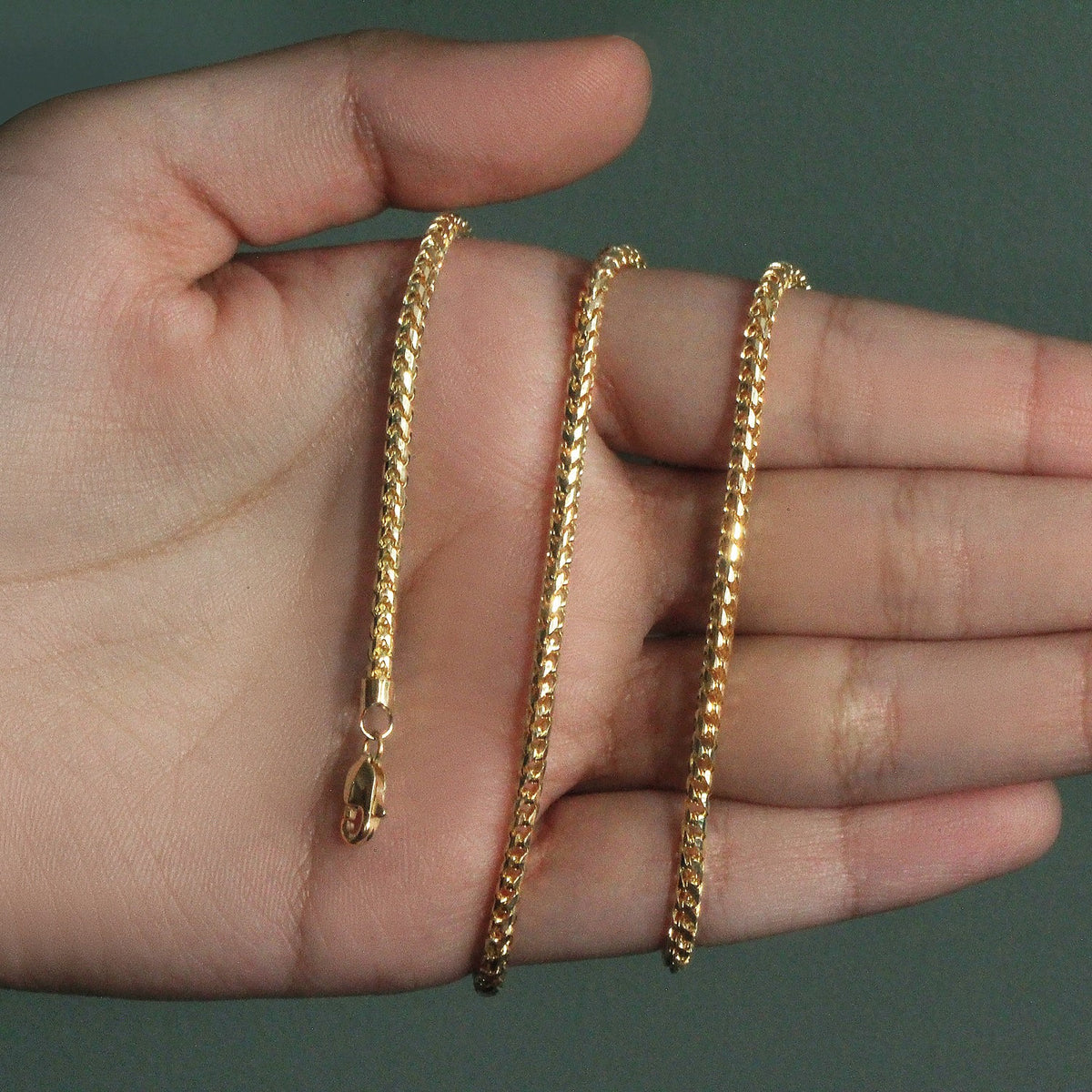 14k Yellow Solid Gold Diamond Cut Round Franco Chain (2.70 mm)