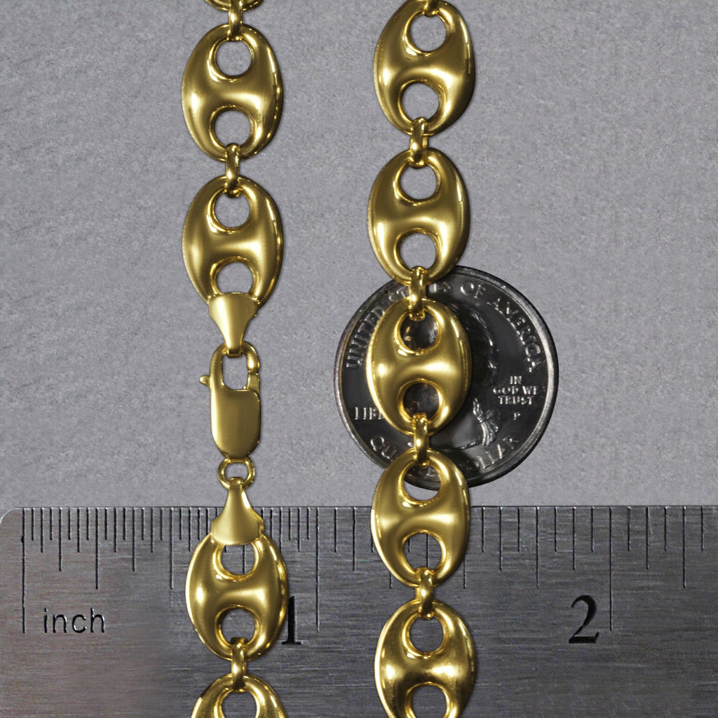 14k Yellow Gold Puffed Mariner Link Chain (11.00 mm)