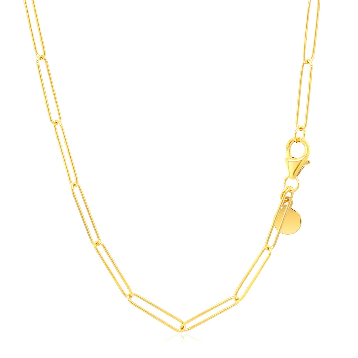 14k Yellow Gold Wire Paperclip Chain (2.7 mm)