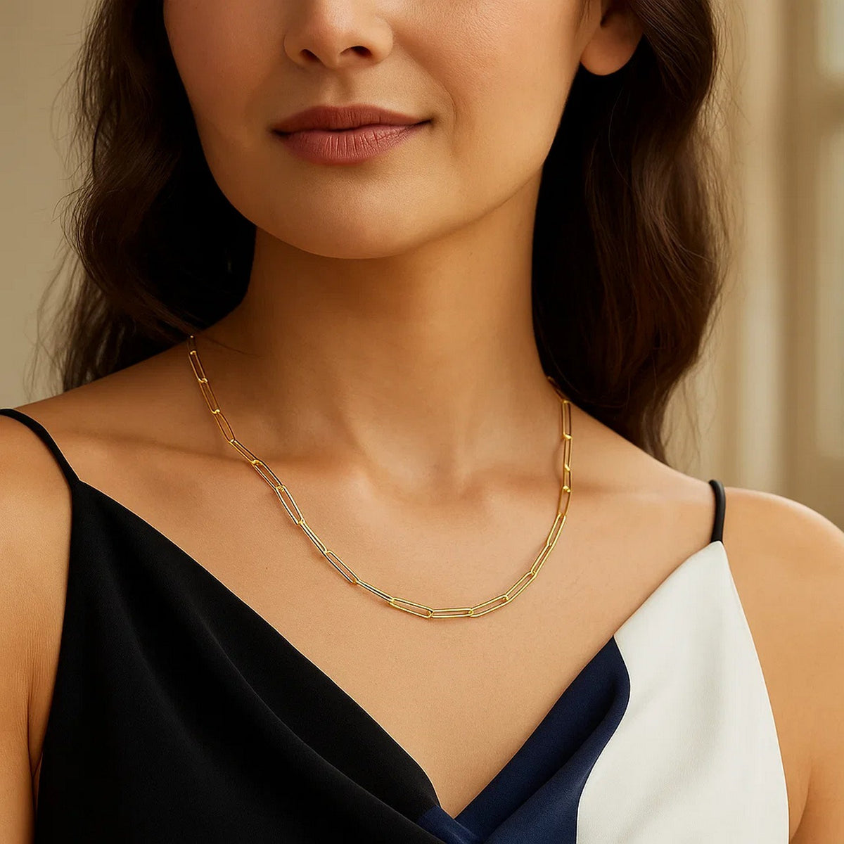 14k Yellow Gold Wire Paperclip Chain (2.7 mm)