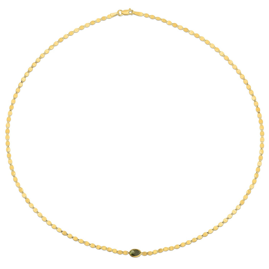 14K Yellow Gold Peridot Mirrored Chain (2.20 mm)