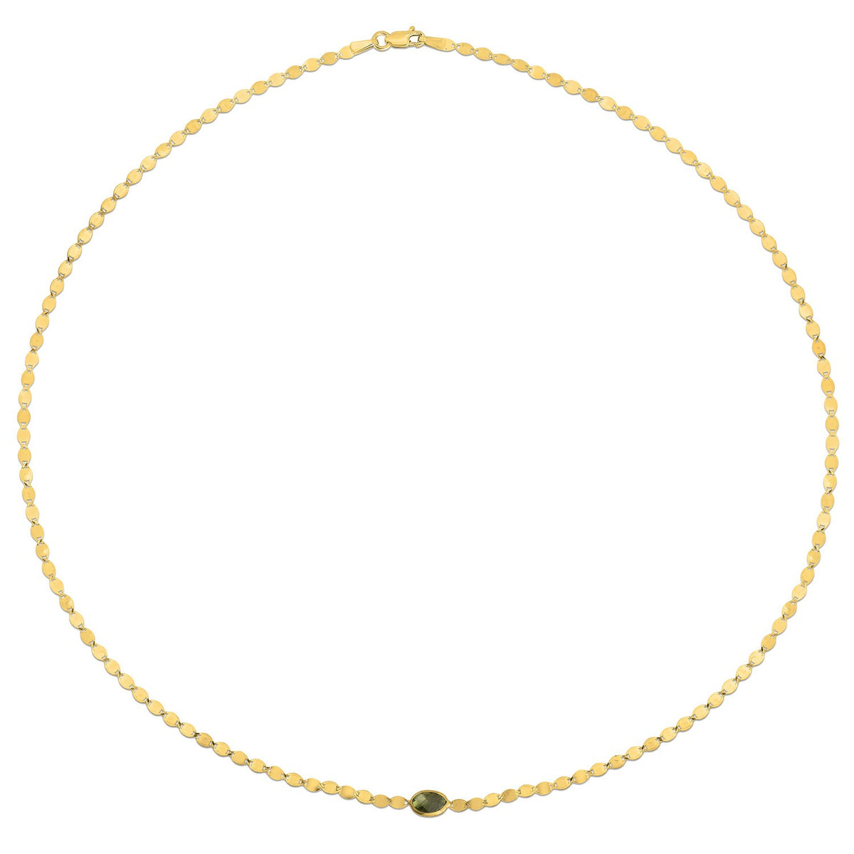 14K Yellow Gold Peridot Mirrored Chain (2.20 mm)
