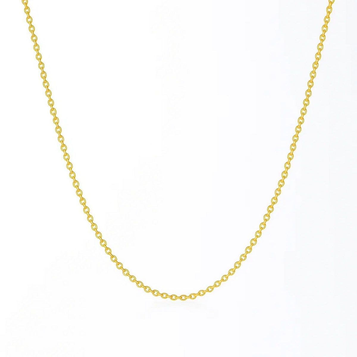 14k Yellow Gold Round Cable Link Chain (2.4 mm)