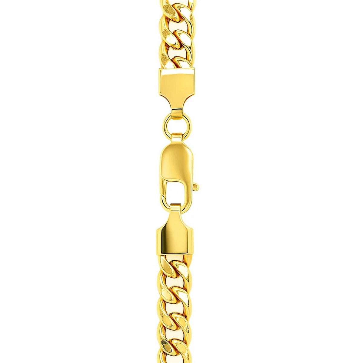 14k Yellow Gold Miami Cuban Semi Solid Chain (7.00 mm)