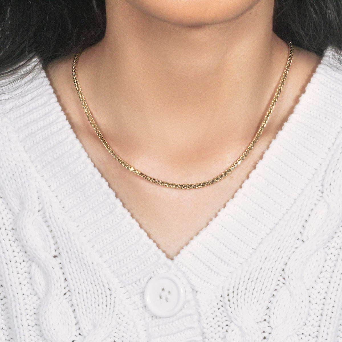14k Yellow Gold Lite Diamond Cut Round Franco Chain (2.70 mm)
