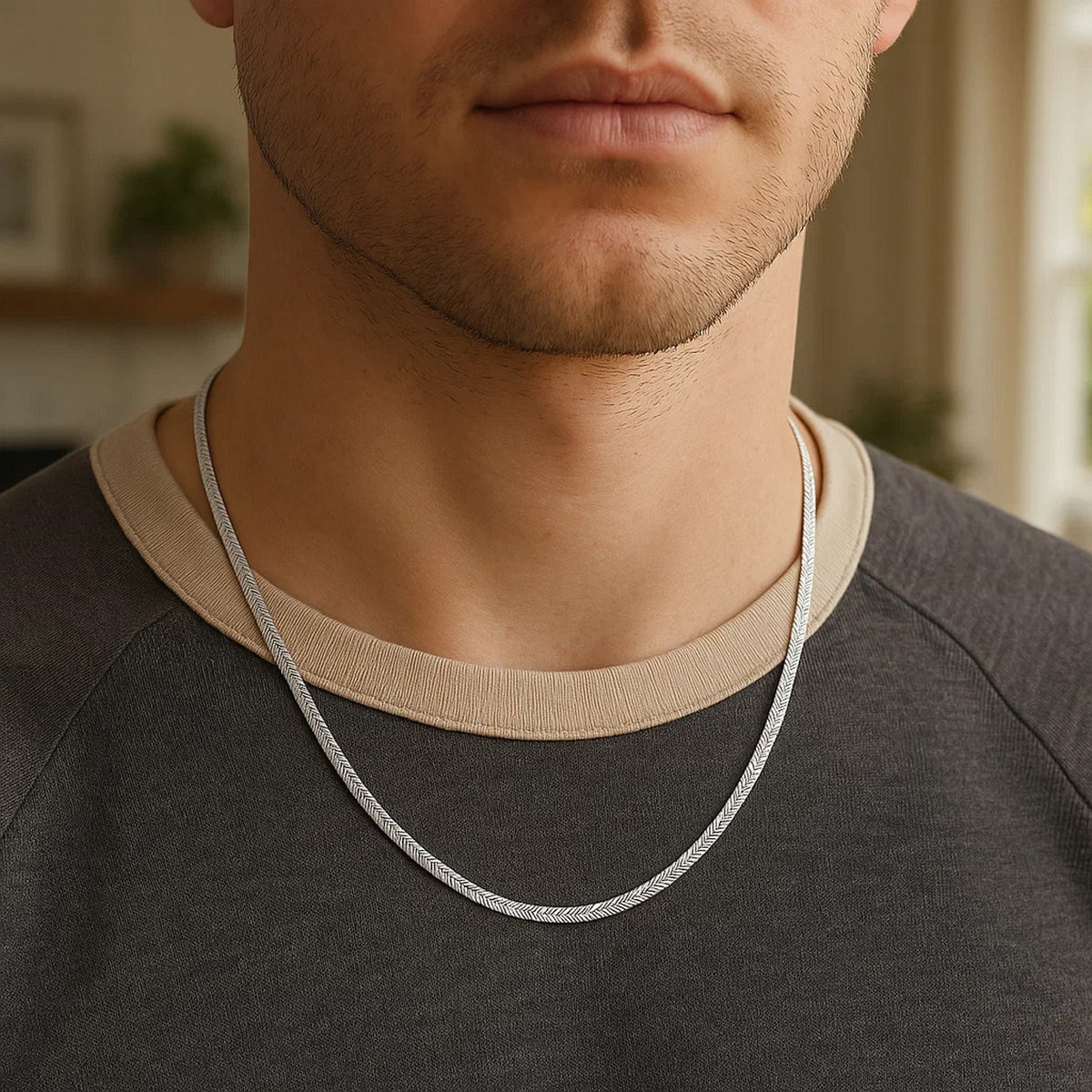 14k White Gold Super Flex Herringbone Chain (2.80 mm)