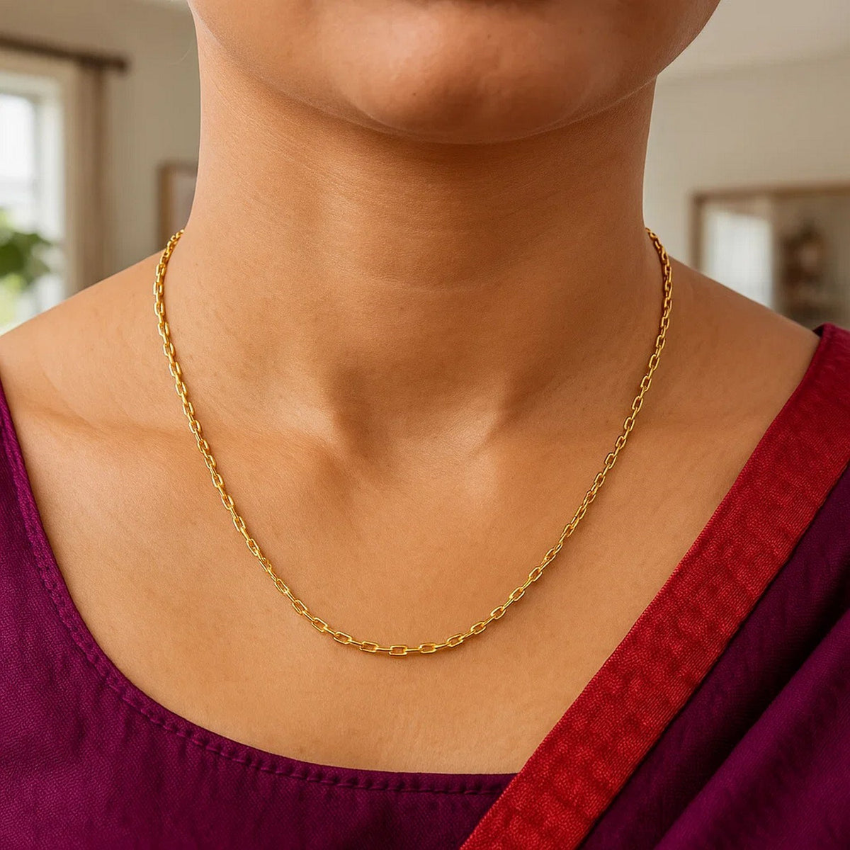 14k Yellow Gold French Cable Chain (1.3 mm)