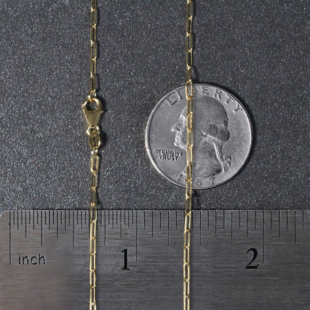 18K Yellow Gold Fine Paperclip Chain (1.50 mm)