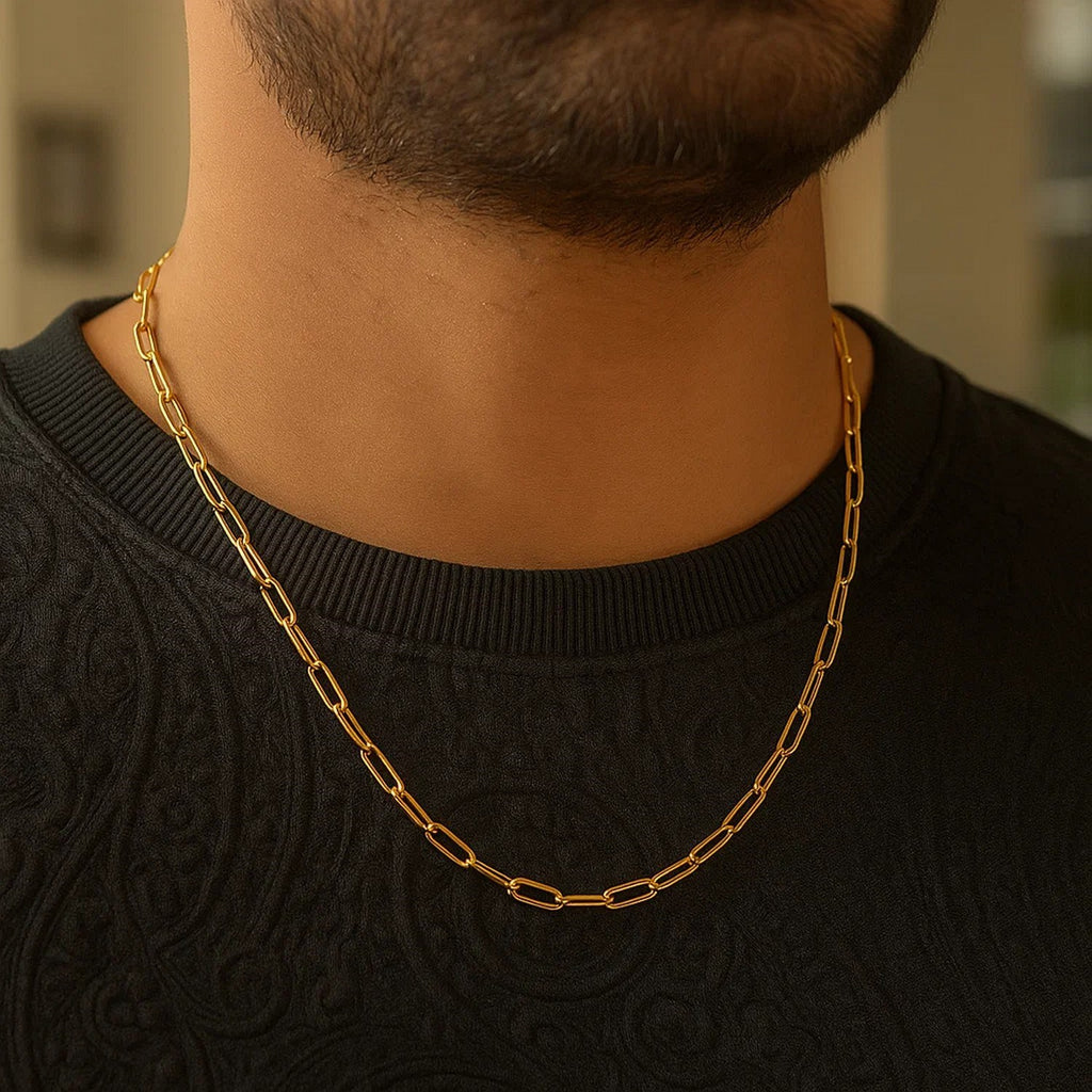 14K Yellow Gold Paperclip Chain (3.50 mm)
